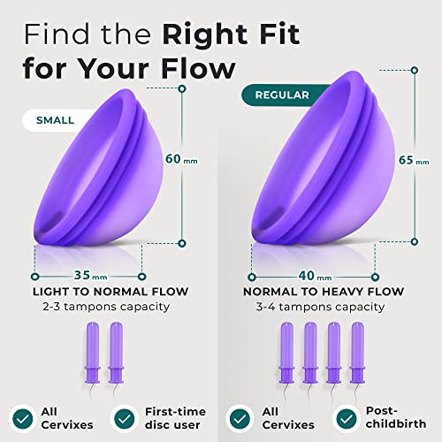 Ecoblossom Menstrual Original Disc - Set of 2 Reusable Period Discs Regular (Small & Large (Pack of 2))